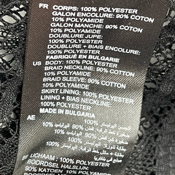 SANDRO PARIS LACE PANEL LONG SLEEVE V-NECK MINI DRESS - Picture 13 of 15